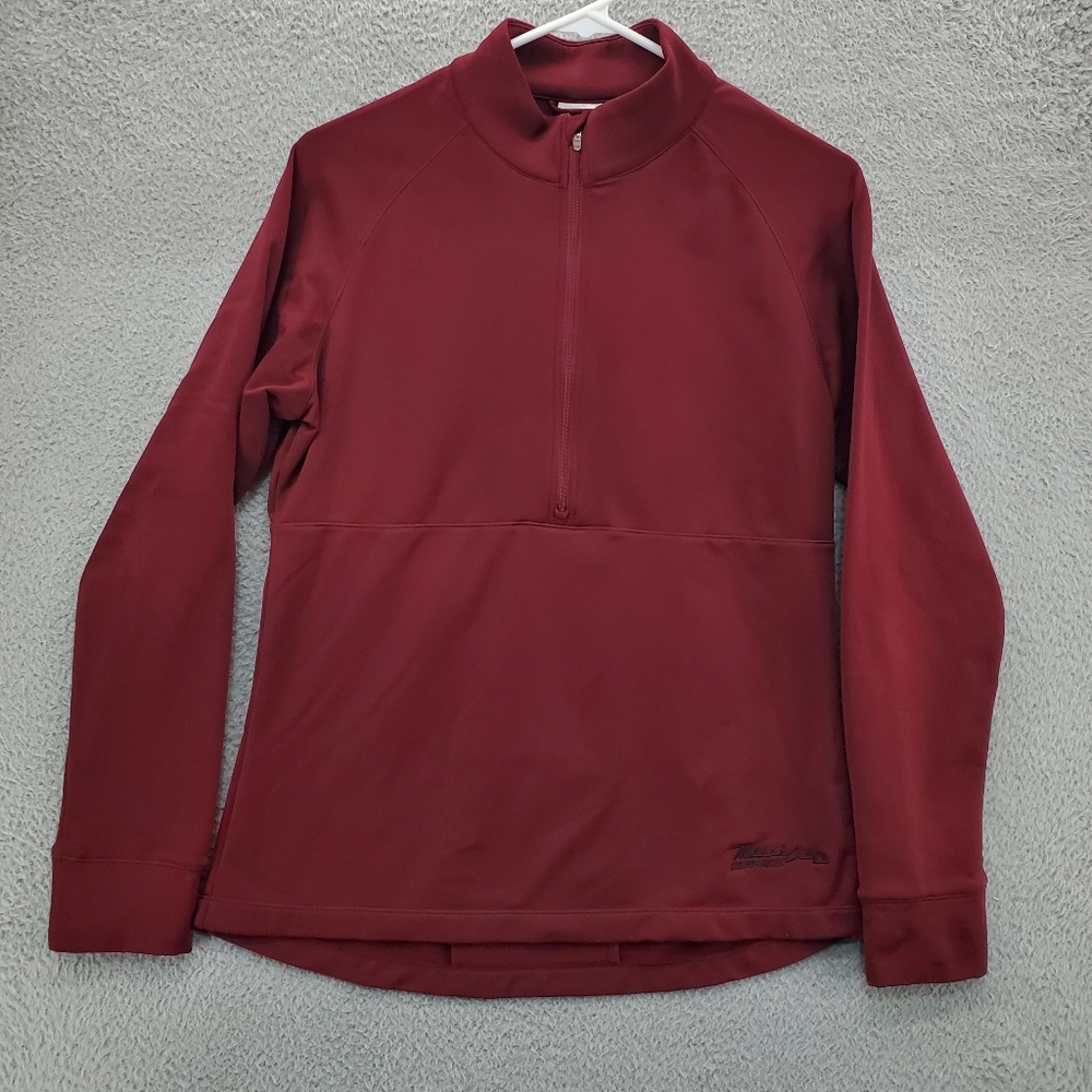 Motor City Casino 1/2 Zip Sweatshirt Level Wear Womens Medium Pullover Burgundy